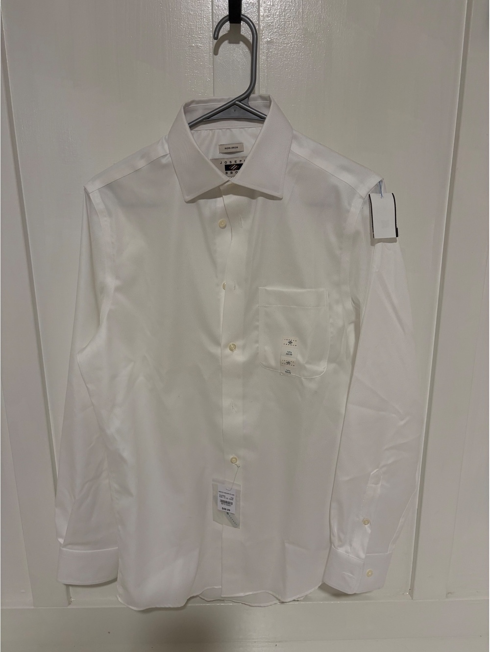 Mens Joseph Abound non iron Dress shirt. 14 1/2 32/33 White